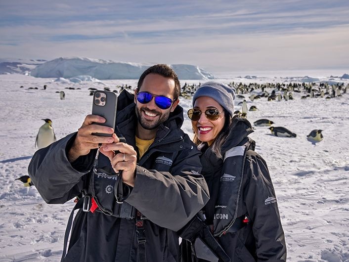 Couple taking selfie at Snow Hill Island